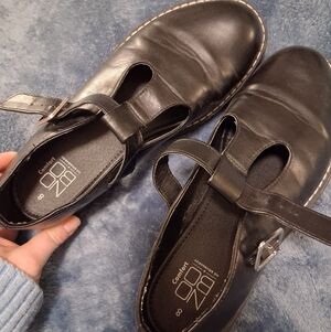 No Boundaries Black Leather Mary Jane Shoes